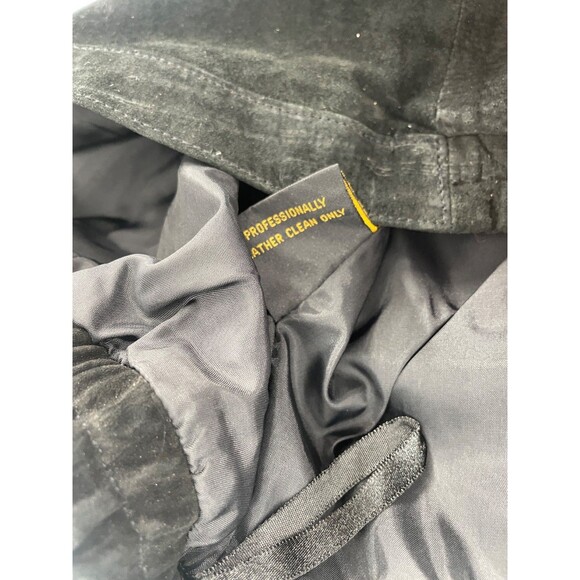 VTG Suede Leather Black Skirt Goth Grunge Western Boho Indie Sleaze Minimalist - Picture 5 of 12